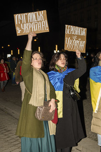 Demonstration zum dritten Jahrestag des Beginns des russischen Angriffskrieges auf die Ukraine in Berlin