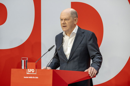 Pressekonferenz der SPD zu den Bundestagswahlen in Berlin