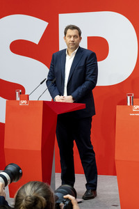 Pressekonferenz der SPD zu den Bundestagswahlen in Berlin