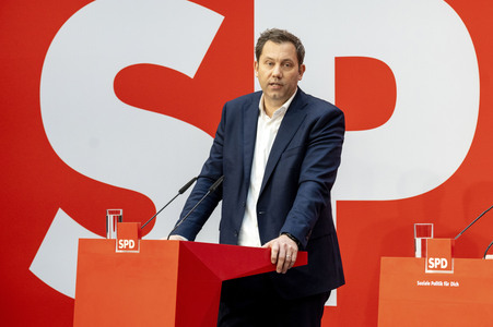 Pressekonferenz der SPD zu den Bundestagswahlen in Berlin