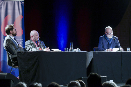 Colum McCann und Jan-Gregor Kremp auf der lit.Cologne 2025 in Köln