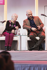 Roberto Saviano und Barbara Auer auf der lit.Cologne 2025 in Köln