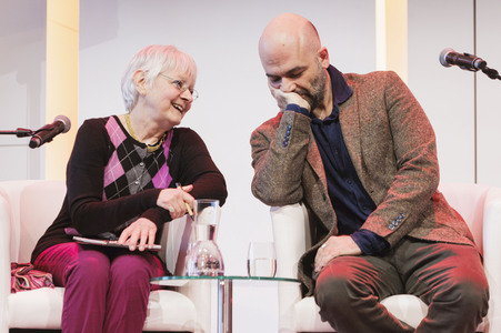 Roberto Saviano und Barbara Auer auf der lit.Cologne 2025 in Köln
