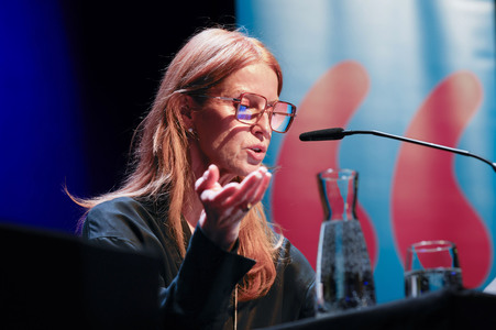 Esther Schweins, Dietmar Bär und Thomas Böhm auf der lit.Cologne 2025 in Köln