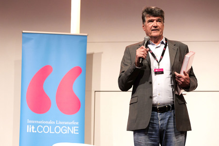 Alexander Herrmann und Miguel Calero auf der lit.Cologne 2025 in Köln