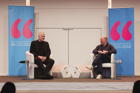 Alexander Herrmann und Miguel Calero auf der lit.Cologne 2025 in Köln