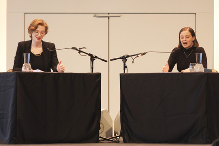Luise Wolfram und Jasna Fritzi Bauer auf der lit.Cologne 2025 in Köln