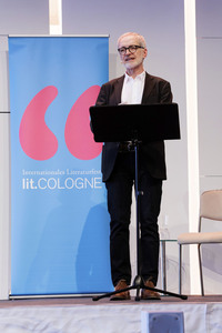 Devid Striesow und Paul Ingendaay  auf der lit.Cologne 2025 in Köln