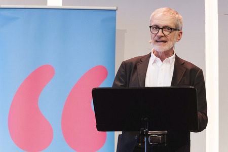 Devid Striesow und Paul Ingendaay  auf der lit.Cologne 2025 in Köln