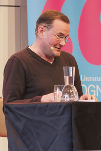 Devid Striesow und Paul Ingendaay  auf der lit.Cologne 2025 in Köln