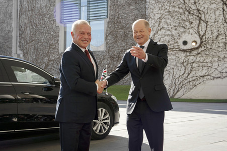 Empfang des Königs von Jordanien im Bundeskanzleramt in Berlin