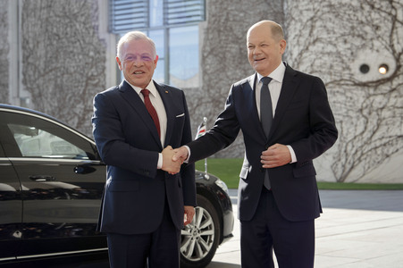 Empfang des Königs von Jordanien im Bundeskanzleramt in Berlin