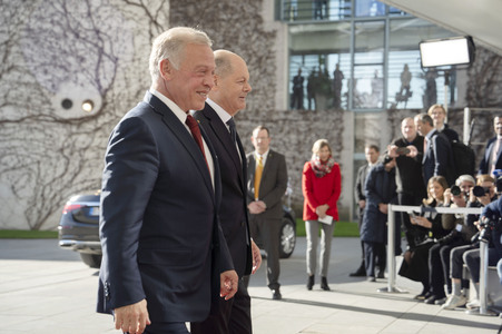 Empfang des Königs von Jordanien im Bundeskanzleramt in Berlin