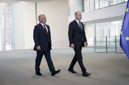 Empfang des Königs von Jordanien im Bundeskanzleramt in Berlin