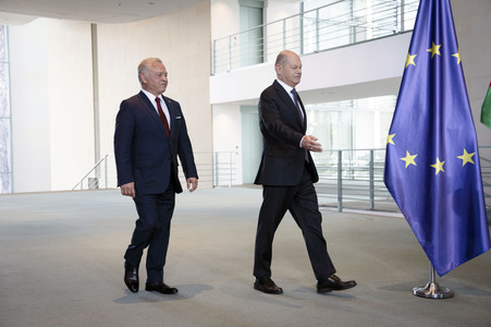 Empfang des Königs von Jordanien im Bundeskanzleramt in Berlin