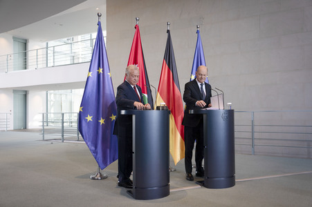 Empfang des Königs von Jordanien im Bundeskanzleramt in Berlin