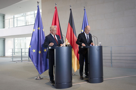 Empfang des Königs von Jordanien im Bundeskanzleramt in Berlin