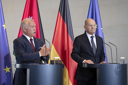 Empfang des Königs von Jordanien im Bundeskanzleramt in Berlin