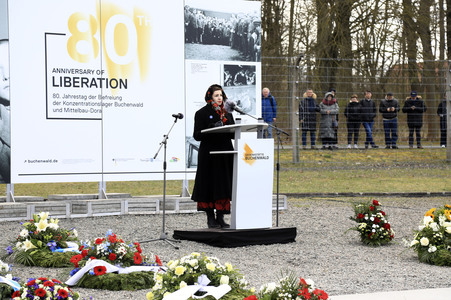 Kranzniederlegung zum 80. Jahrestag der Befreiung des Konzentrationslagers Buchenwald