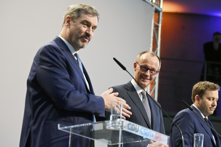 Pressekonferenz von CDU, CSU und SPD in Berlin