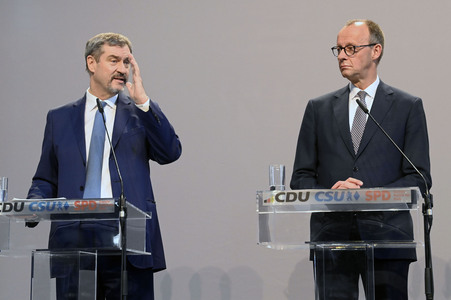 Pressekonferenz von CDU, CSU und SPD in Berlin