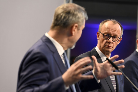 Pressekonferenz von CDU, CSU und SPD in Berlin
