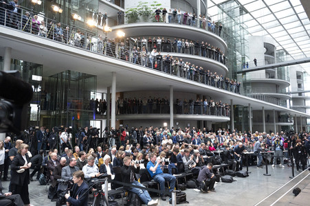 Pressekonferenz von CDU, CSU und SPD in Berlin