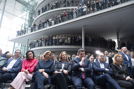 Pressekonferenz von CDU, CSU und SPD in Berlin