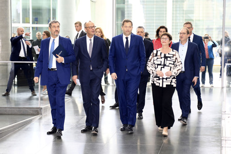 Pressekonferenz von CDU, CSU und SPD in Berlin