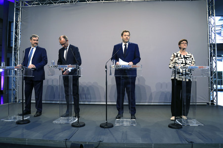 Pressekonferenz von CDU, CSU und SPD in Berlin