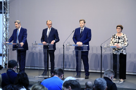 Pressekonferenz von CDU, CSU und SPD in Berlin