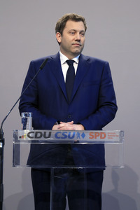 Pressekonferenz von CDU, CSU und SPD in Berlin