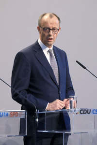 Pressekonferenz von CDU, CSU und SPD in Berlin