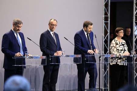 Pressekonferenz von CDU, CSU und SPD in Berlin