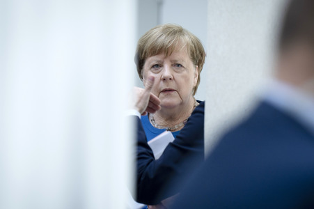 Radioshow mit Angela Merkel in Berlin