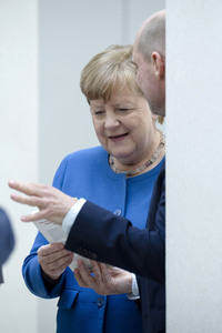 Radioshow mit Angela Merkel in Berlin