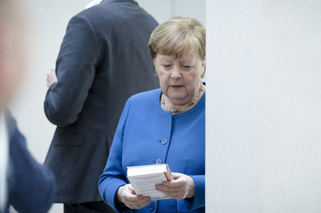 Radioshow mit Angela Merkel in Berlin