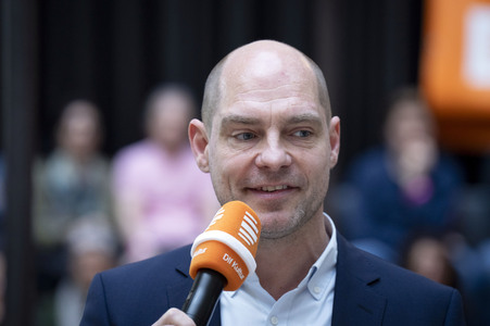 Radioshow mit Angela Merkel in Berlin