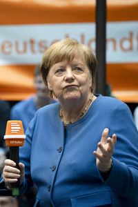 Radioshow mit Angela Merkel in Berlin