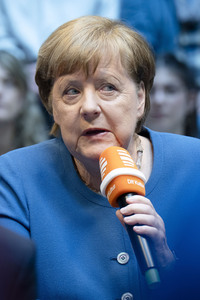 Radioshow mit Angela Merkel in Berlin