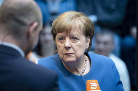 Radioshow mit Angela Merkel in Berlin