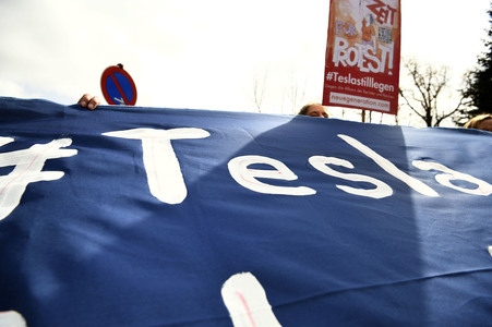 Tesla Takedown Demonstration in Grünheide
