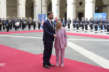 Giorgia Meloni empfängt  JD Vance in Rom