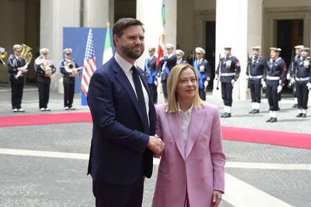 Giorgia Meloni empfängt  JD Vance in Rom