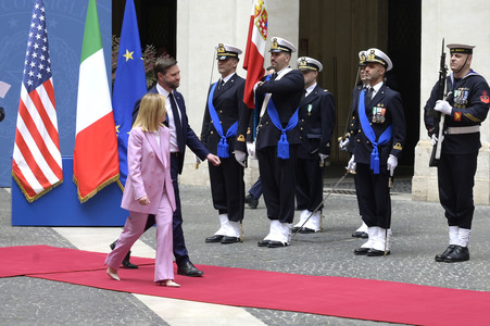 Giorgia Meloni empfängt  JD Vance in Rom