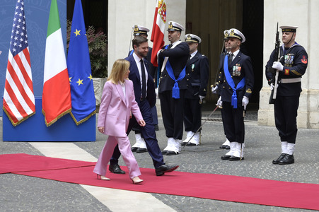 Giorgia Meloni empfängt  JD Vance in Rom