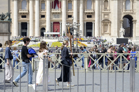 Trauer um Papst Franziskus in Rom