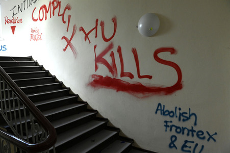 Schäden in Hörsaal der Humboldt-Universität nach propalästinensischen Protesten in Berlin