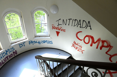 Schäden in Hörsaal der Humboldt-Universität nach propalästinensischen Protesten in Berlin
