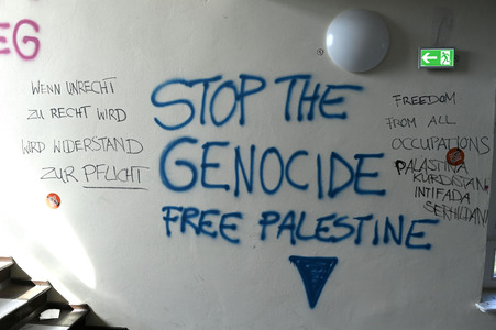 Schäden in Hörsaal der Humboldt-Universität nach propalästinensischen Protesten in Berlin